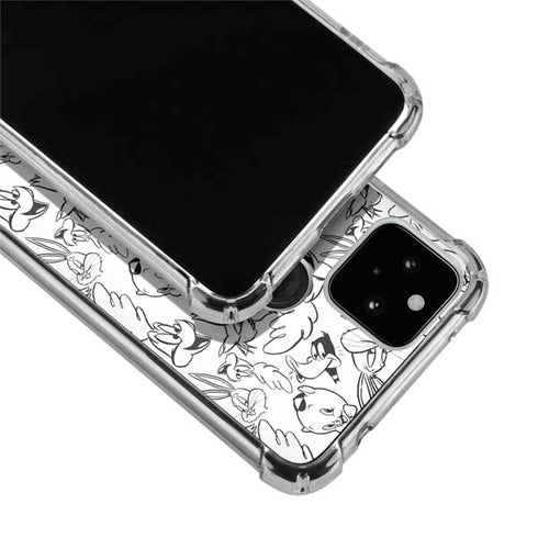 Looney Tunes Looney Squad Black and White Grid Google Pixel 5 Clear Case